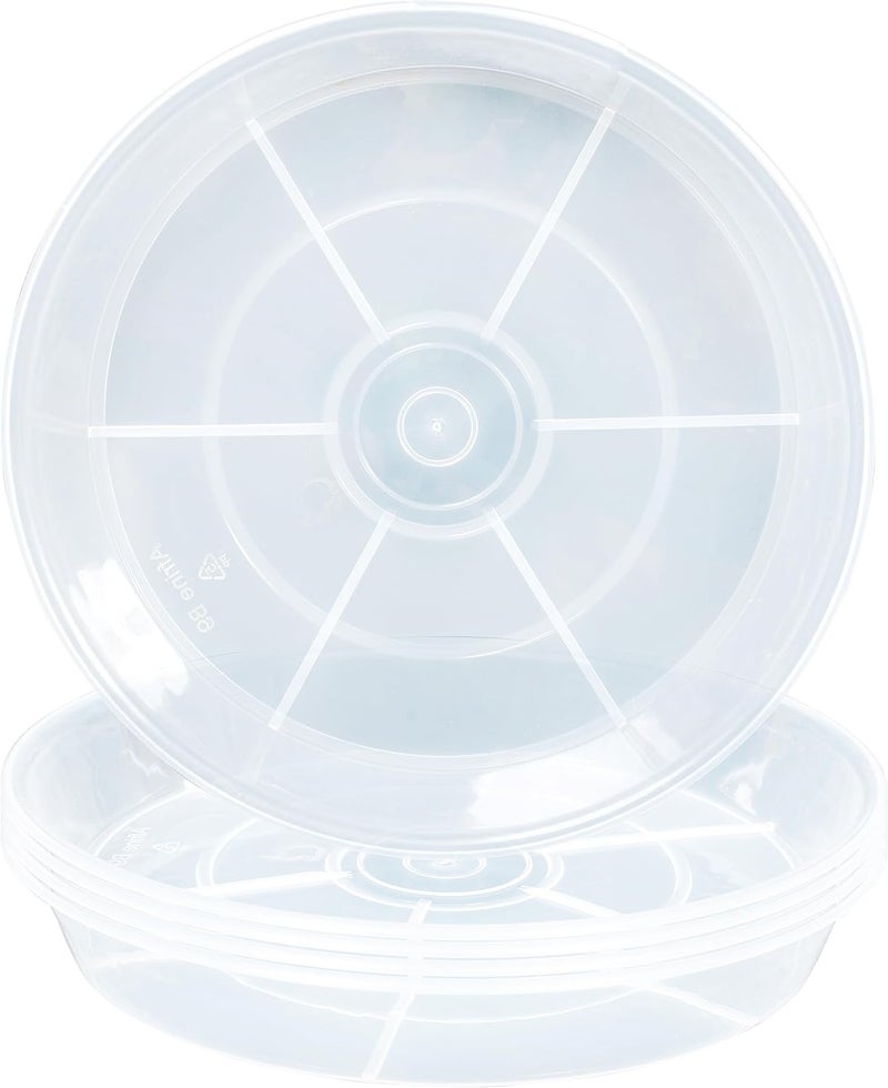 Afrine 6 Pack Plant Saucer Drip Tray 9 10 inch, Plant Dishes Saucer, Heavy Sturdy Plastic Planter Flower Pot Saucers for Indoor Outdoor Garden, Plant Water Drip Trays for pots (10", Clear) - Image 1